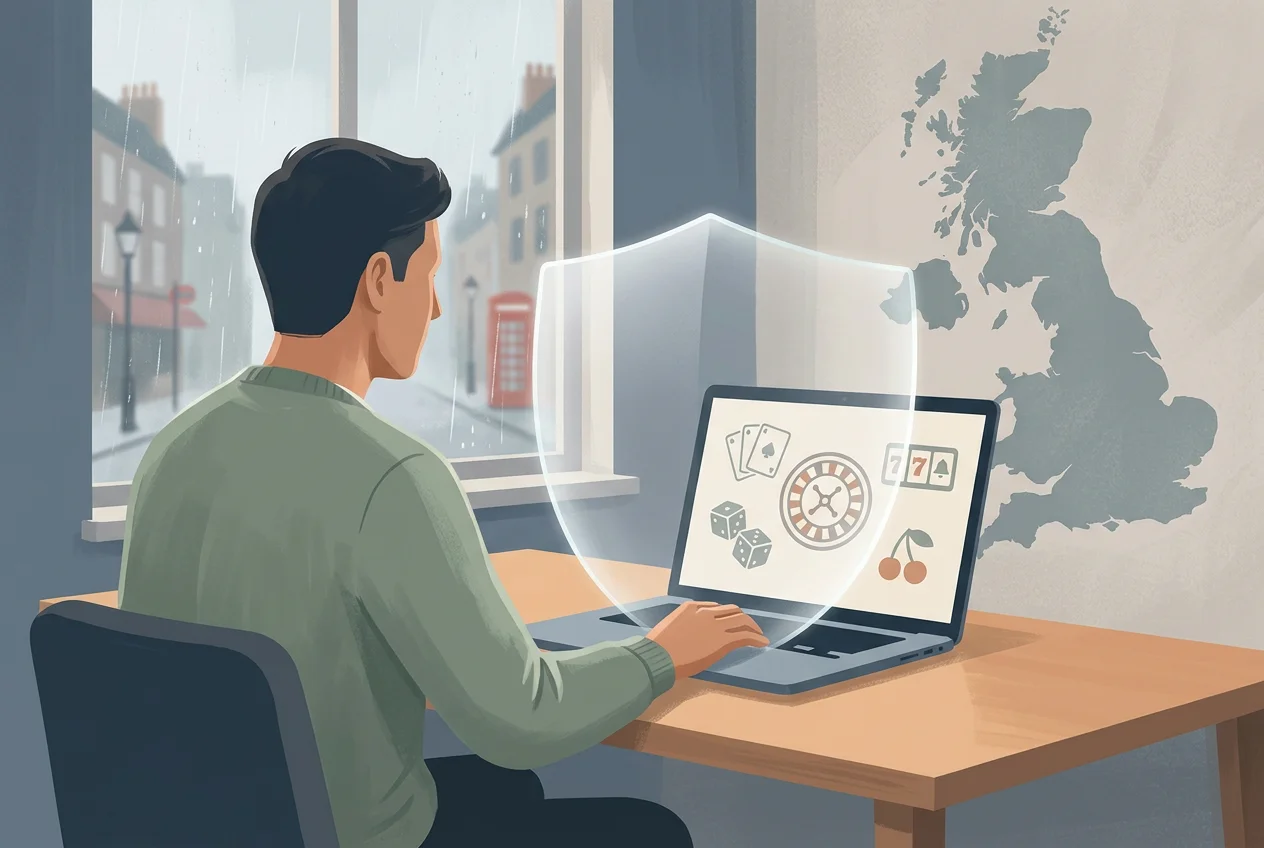 Responsible gambling barrier protecting a player from risky online casino access